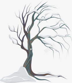 冬天大树手绘冬天大树矢量图高清图片