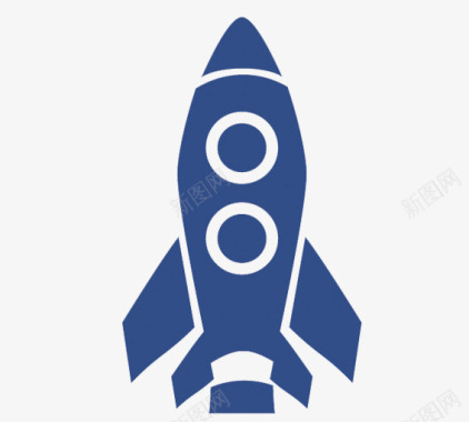 火箭PNG蓝色飞行的火箭图标图标