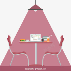 卡通餐桌和餐椅矢量图素材