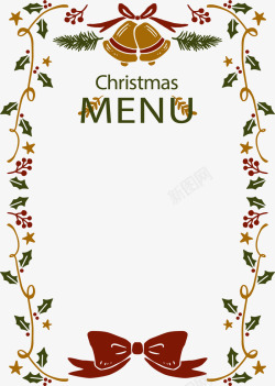 圣诞节花藤菜单模板矢量图海报
