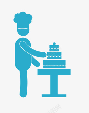 矢量做蛋糕做蛋糕的师傅图标图标