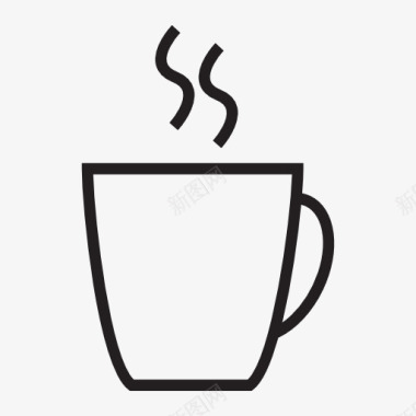 黑色简约热咖啡图标图标