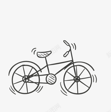 卡通双人自行车卡通简约黑白插画小清新健身图标图标