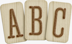 木板ABC字母素材