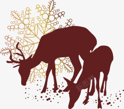 褐色麋鹿褐色雪花麋鹿高清图片