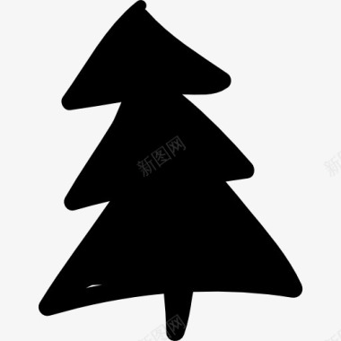 圣诞树涂鸦图标图标