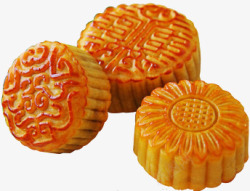中秋节黄色纹理月饼素材