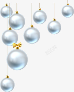 黄色圣诞节图片圣诞节吊球挂饰矢量图高清图片