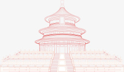 北京建筑天坛建筑剪影高清图片