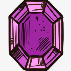 紫色宝石手绘插画矢量图素材