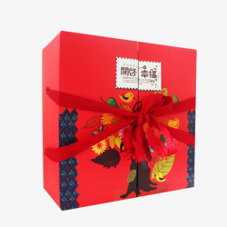 送礼月饼红色喜庆月饼盒高清图片