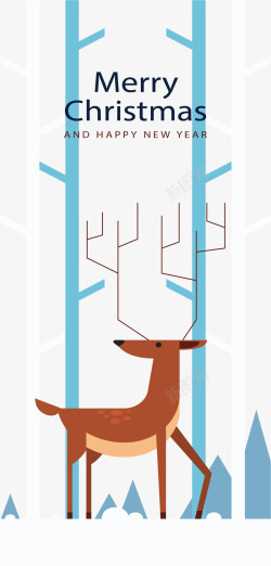 圣诞节快乐可爱驯鹿矢量图素材
