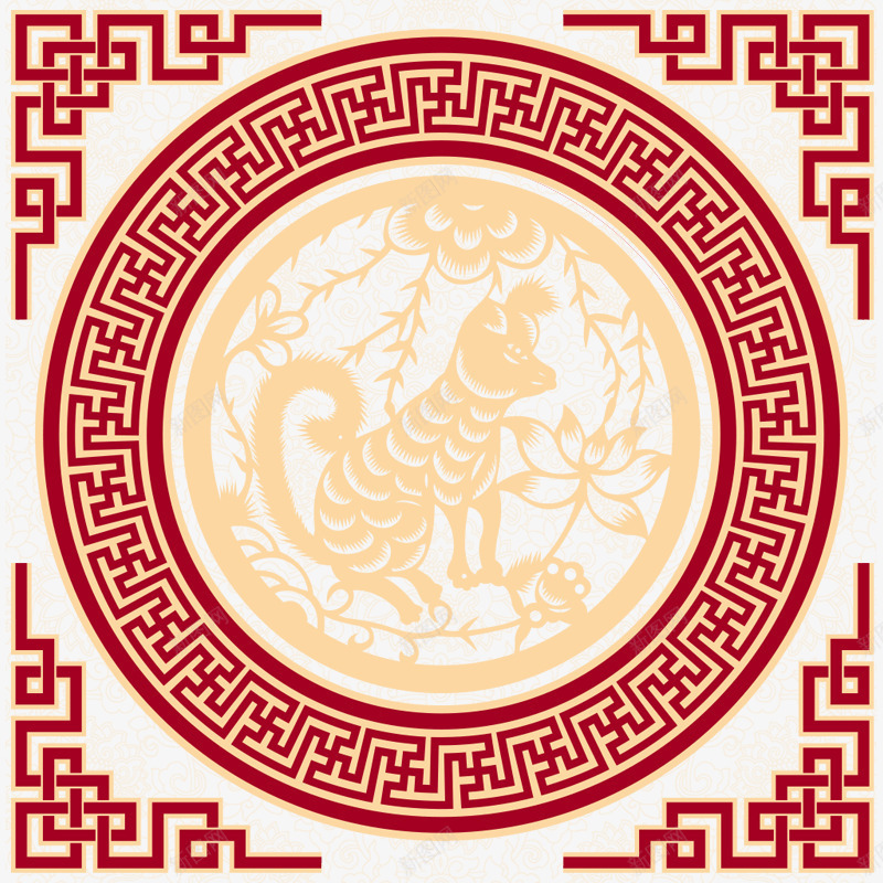 新年装饰png免抠素材_88icon https://88icon.com 回形纹 花边 边框 边角 金色 金色中国风回形纹边框