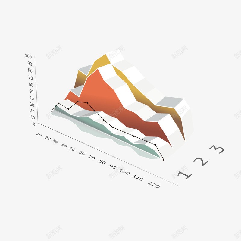 3D峰值数据png免抠素材_88icon https://88icon.com PPT素材 商务 排名 立体