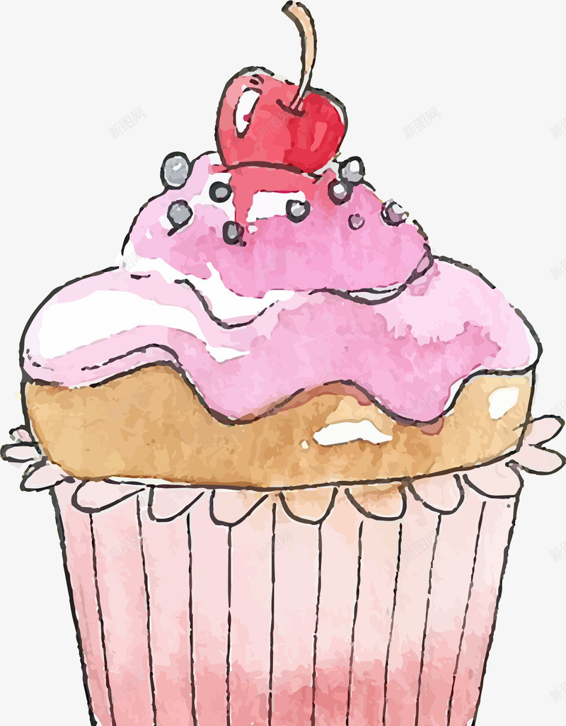 粉色水彩手绘蛋糕png免抠素材_88icon https://88icon.com 517 吃货节 手绘蛋糕 粉色蛋糕 糕点 美食节 食品 餐饮