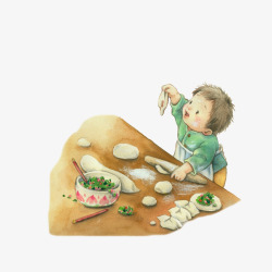卡通制作水饺美食素材