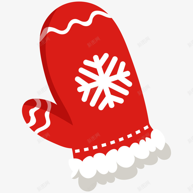卡通圣诞节红色手套png免抠素材_88icon https://88icon.com 保暖 卡通手套 圣诞节 红色 节日 装饰 雪花
