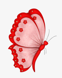 红色粉色蝴蝶素材