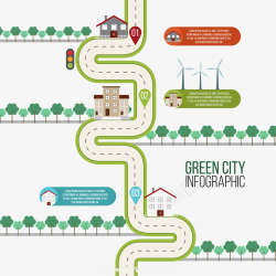 要素生态城市道路图高清图片