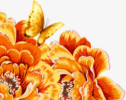 创意海报效果涂鸦花朵蝴蝶素材