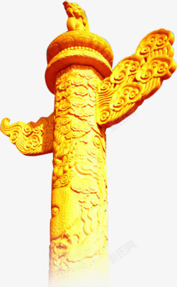 龙纹雕刻柱子图腾素材