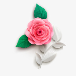 微立体淡雅花卉元素韩式美容美妆立体玫瑰花花卉高清图片