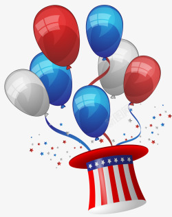 独立日美国气球和旗矢量图素材