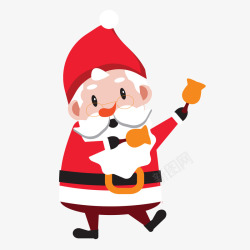 拿着铃铛拿着铃铛的圣诞老人矢量图高清图片