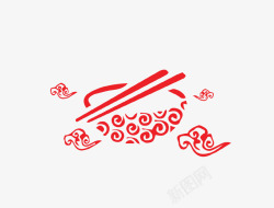 中国风碗筷红色中国风创意碗筷高清图片