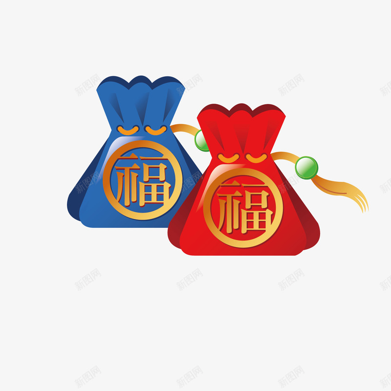 新春福袋矢量图eps免抠素材_88icon https://88icon.com 中国 双色 图案 福袋 矢量图