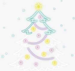 发光装饰圣诞树矢量图素材