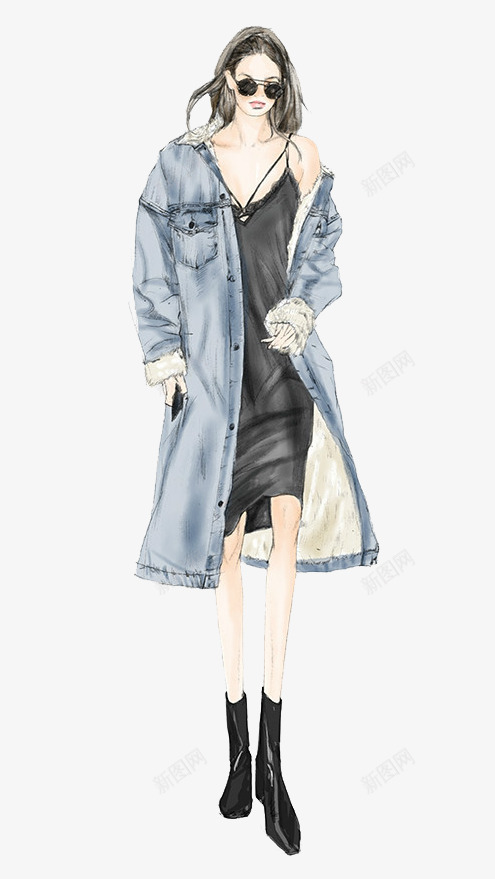 美女png免抠素材_88icon https://88icon.com 冬季 手绘 时装 服装 模特 设计