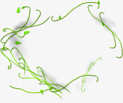 创意绿色树枝流畅线条合成效果素材