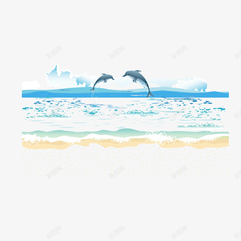 海平面海潮海豚潮水png免抠素材_88icon https://88icon.com 海平面 海潮 海豚 潮水