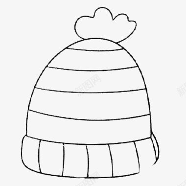 寒食节装饰图案冬天线帽侧面简笔画图标图标