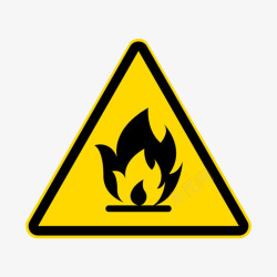 禁止拍照警示易燃物品三角形黄色警告牌实物高清图片