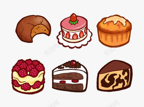 粉色卡通蛋糕卡通蛋糕食品图标图标