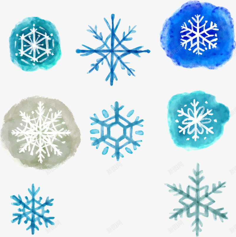 圣诞水墨雪花矢量图eps免抠素材_88icon https://88icon.com 圣诞图片 圣诞快乐 圣诞素材 圣诞节 墨迹 水墨 水墨雪花 矢量圣诞元素 雪花 矢量图