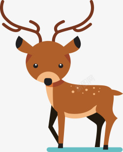 冬天小鹿可爱冬季动物小鹿矢量图高清图片