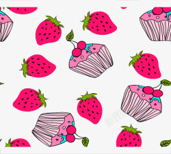 草莓小蛋糕壁纸素材