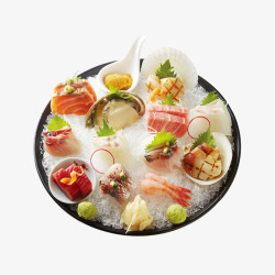 日式料理美食海鲜拼盘高清图片