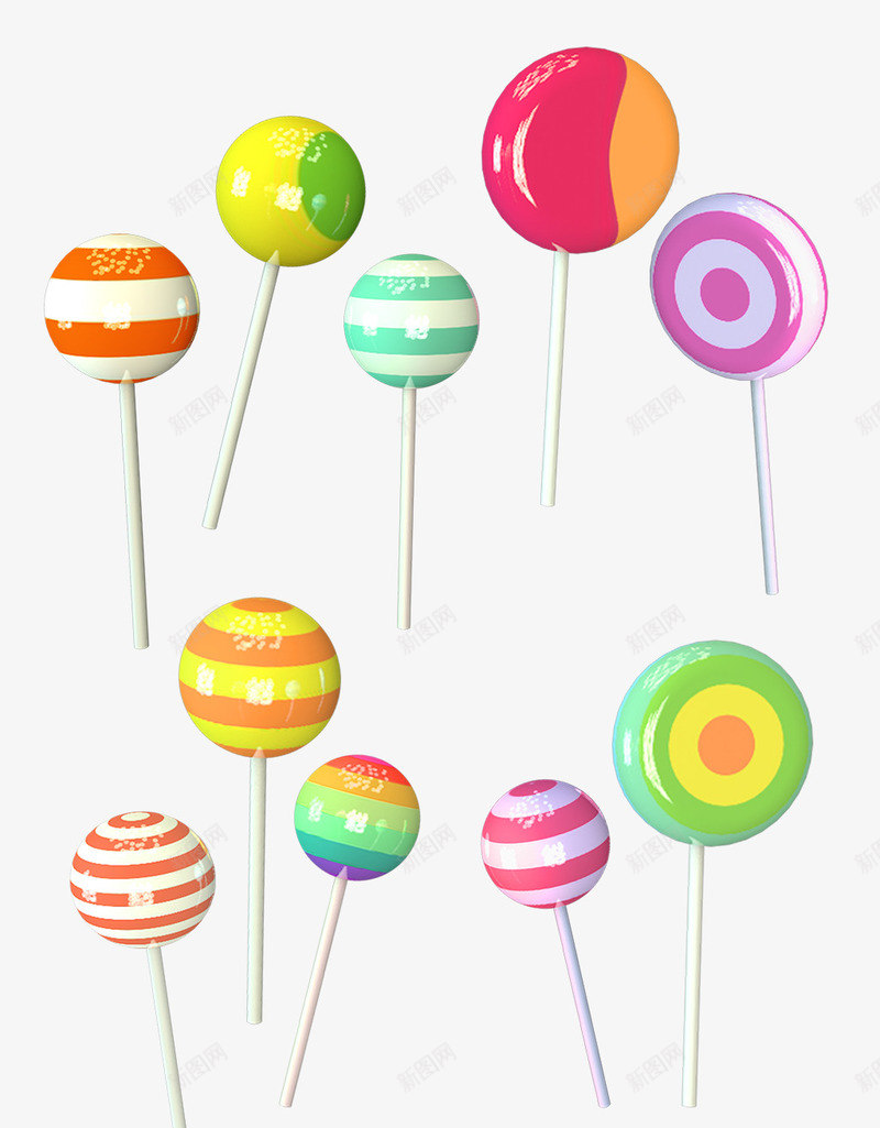 彩色美味棒棒糖png免抠素材_88icon https://88icon.com 圆形 彩色 棒棒糖 球型 美味