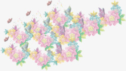 春季彩色玫瑰蝴蝶素材