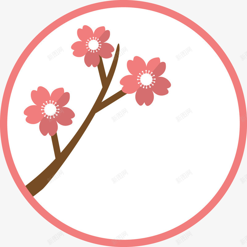 日本古典标签与樱花圆形粉色png免抠素材_88icon https://88icon.com 圆形粉色 日本古典标签 樱花 樱花卡片