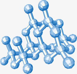 蓝色生物分子结构矢量图素材