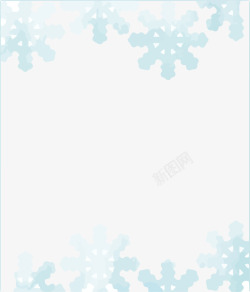 winter蓝色雪花框架高清图片
