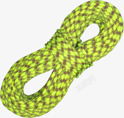 攀岩绳荧光绿色登山绳高清图片