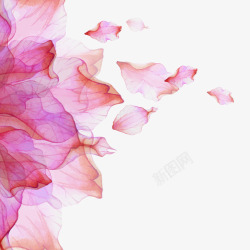 清新花卉水彩绘动感花瓣背景高清图片