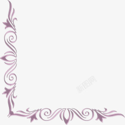 紫色淡雅花纹边框素材