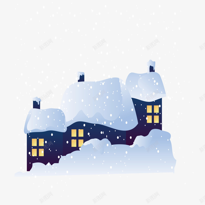 手绘冬季雪屋元素矢量图ai免抠素材_88icon https://88icon.com 下雪 冬天 房屋建筑 手绘插画 雪屋 雪景 矢量图